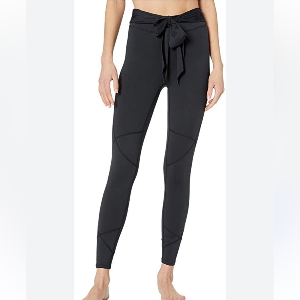 Free People Movement High Bar Black Leggings High waist tie front